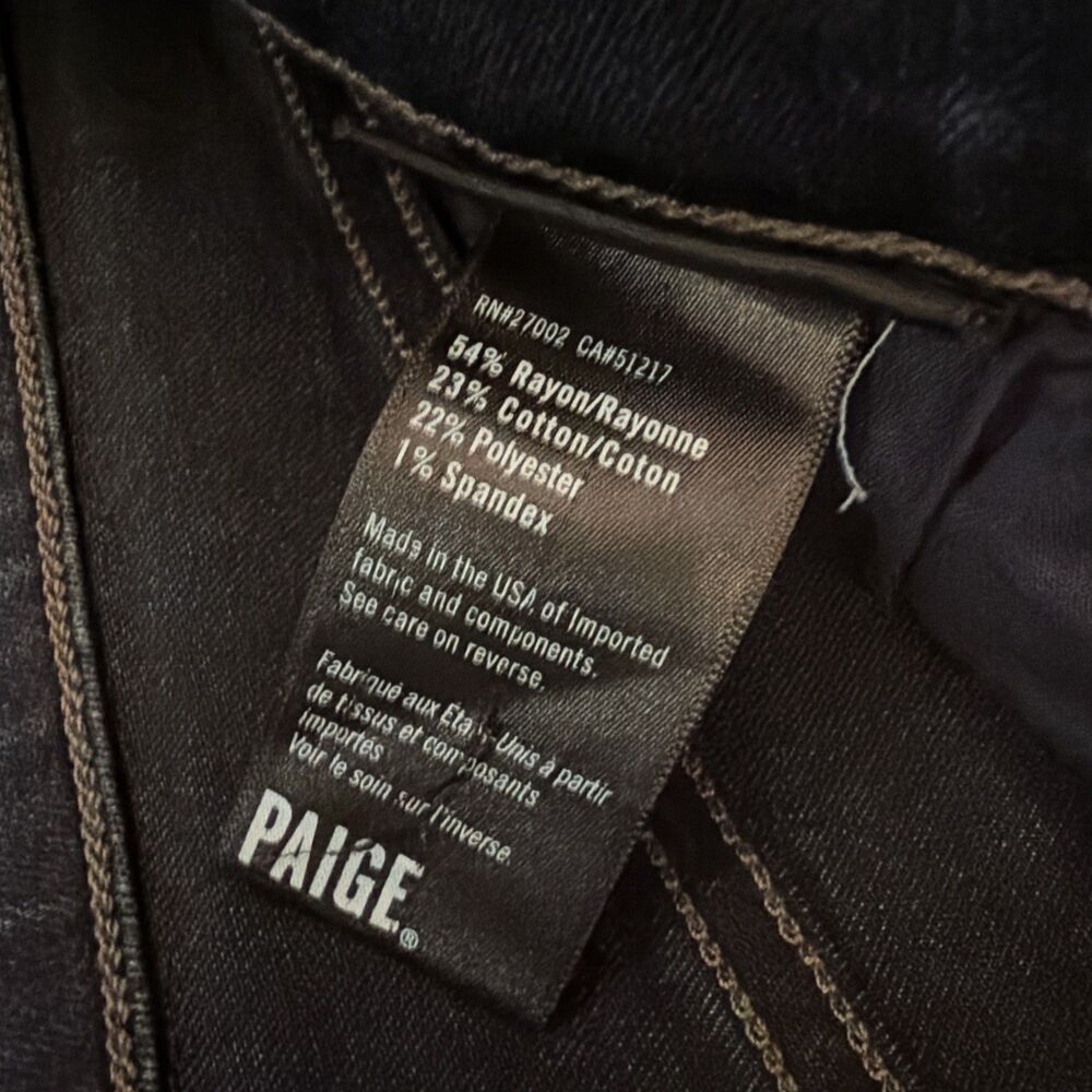 PAIGE Lennox Mens 36 Blue Dark Wash Denim Straight Leg Jeans Cotton Blend - Picture 4 of 8